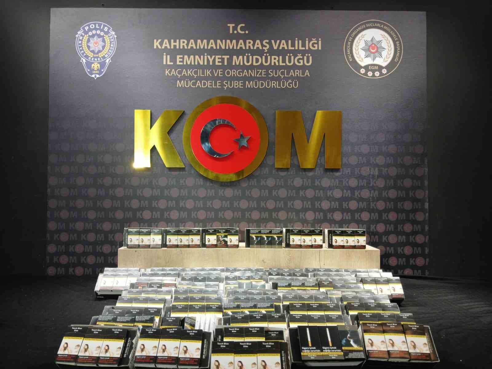 Kahramanmaraş’ta kaçak telefon ve makaron ele geçirildi