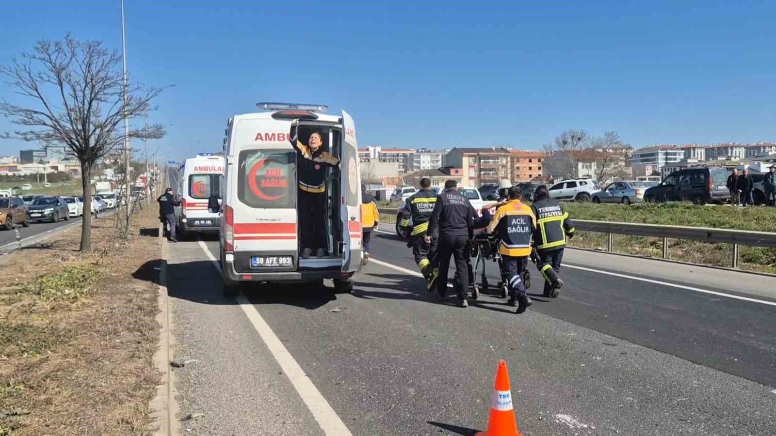 Tekirdağ’da 4 araçlı zincirleme kaza: 5 yaralı