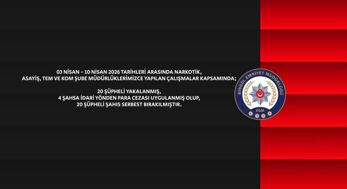 Bingöl’de bir haftada 27 aranan şahıs yakalandı