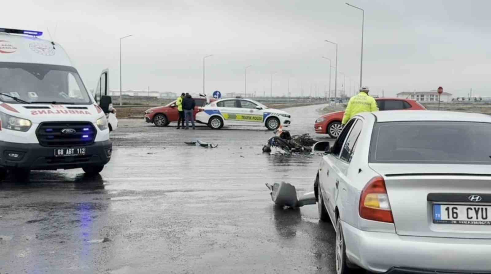 Aksaray’da otomobil ile motosiklet çarpıştı: 1 yaralı