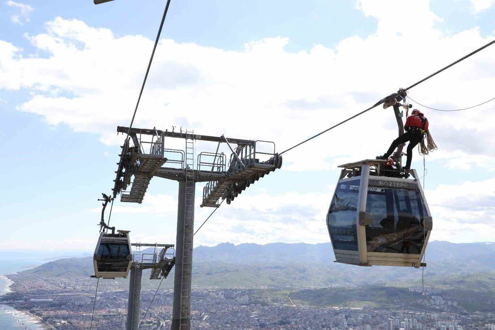 Ordu’da teleferik hattında kurtarma tatbikatı