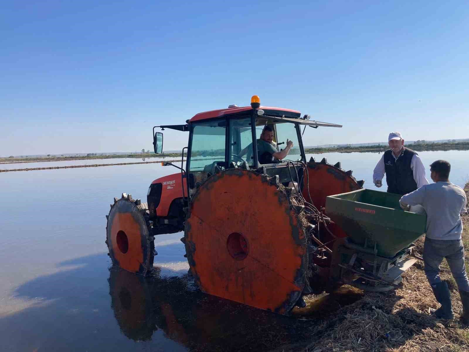 İpsala Ovası’nda çeltik ekim dönemi başladı
