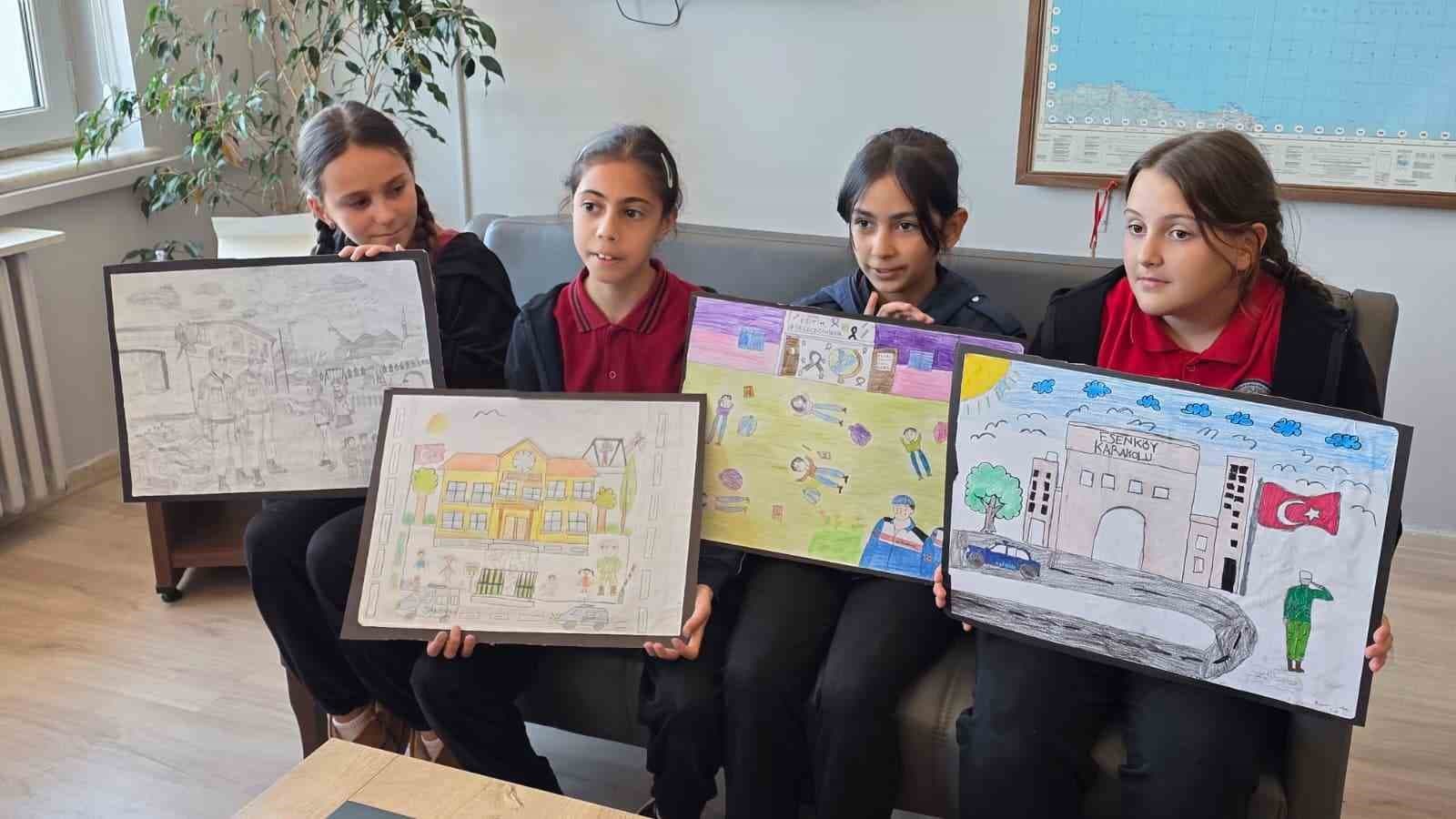 Esenköy’de öğrencilerden jandarmaya anlamlı ziyaret