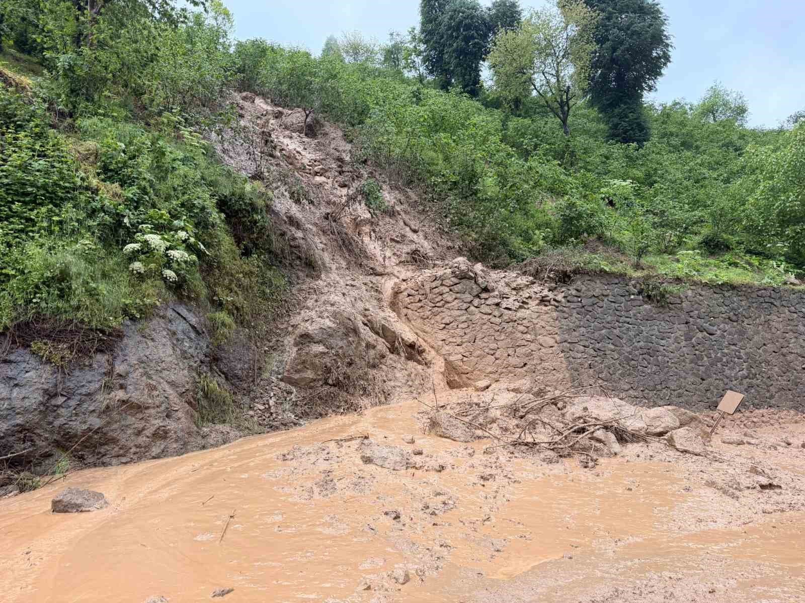 Ordu’da heyelanlar nedeniyle bazı yollar ulaşıma kapandı