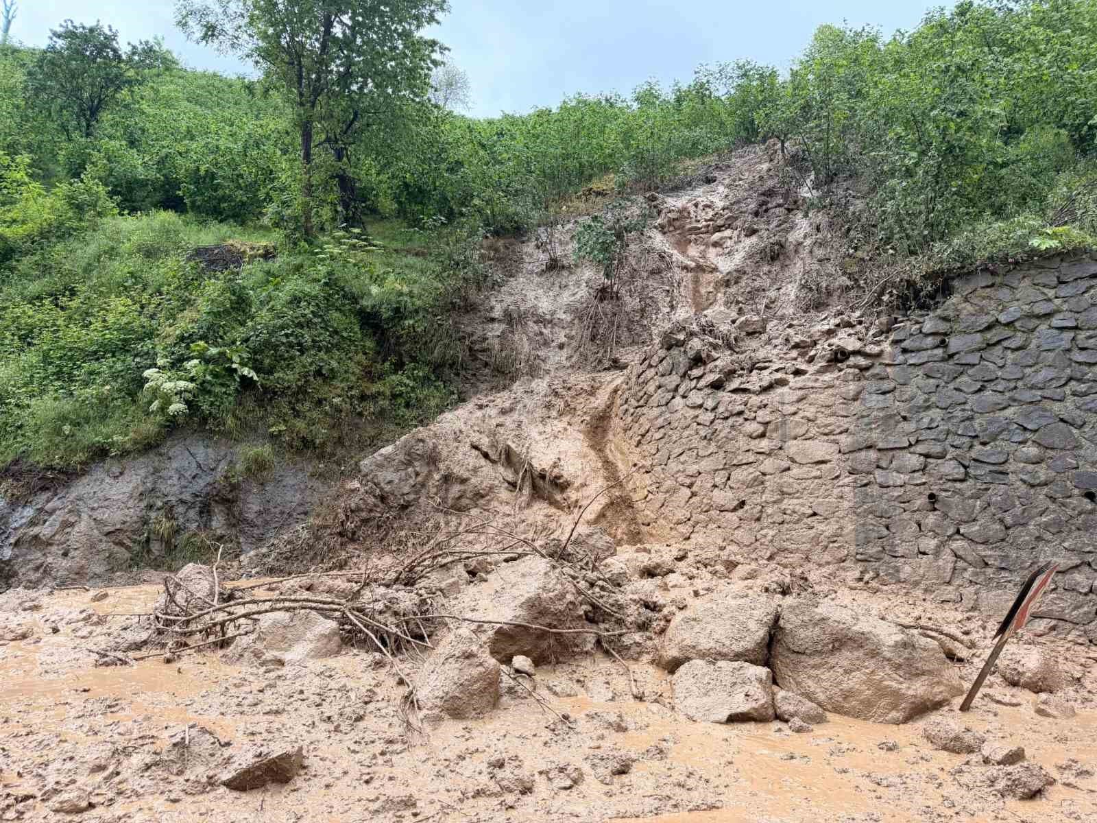 Ordu’da heyelanlar nedeniyle bazı yollar ulaşıma kapandı