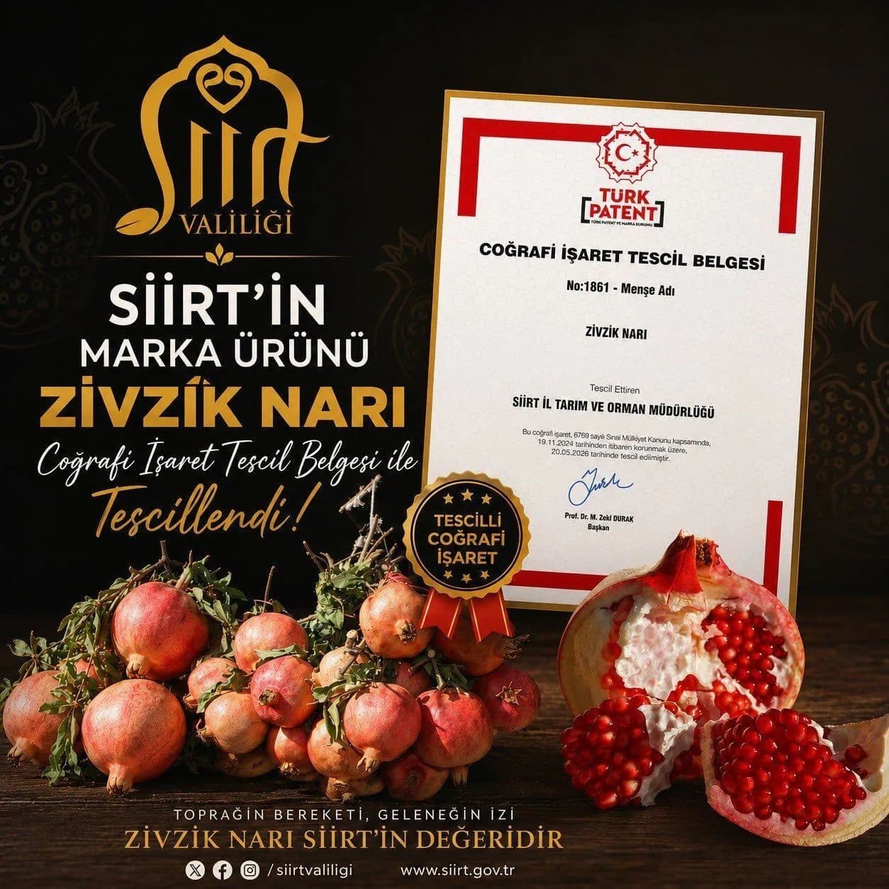 Siirt’in marka değeri "Zivzik narı" tescillendi