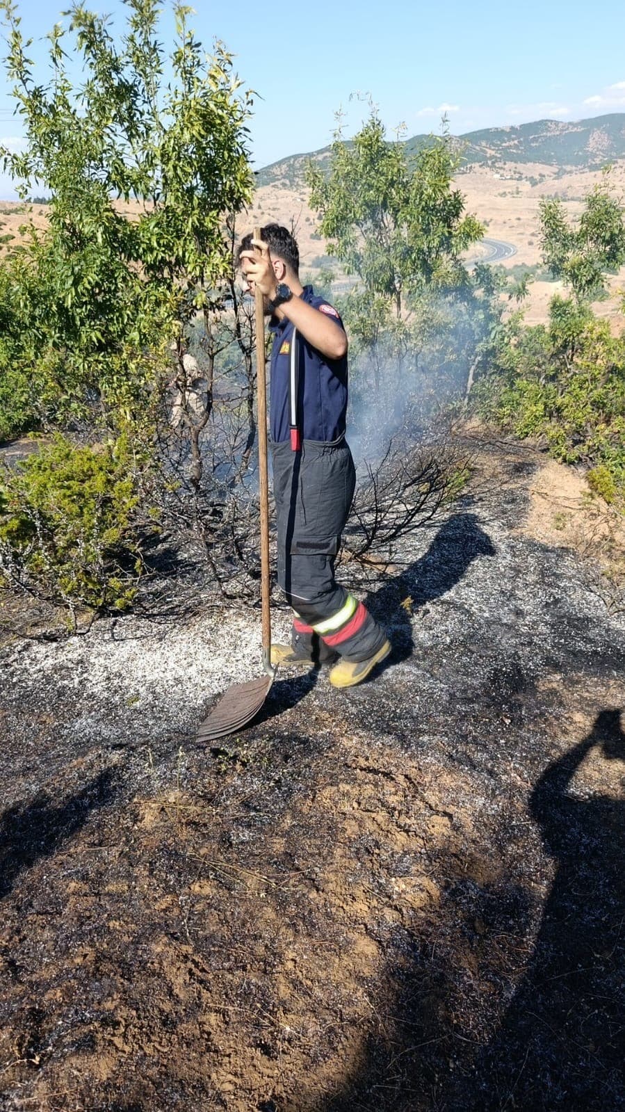 Bingöl’de yol kenarında çıkan yangın söndürüldü