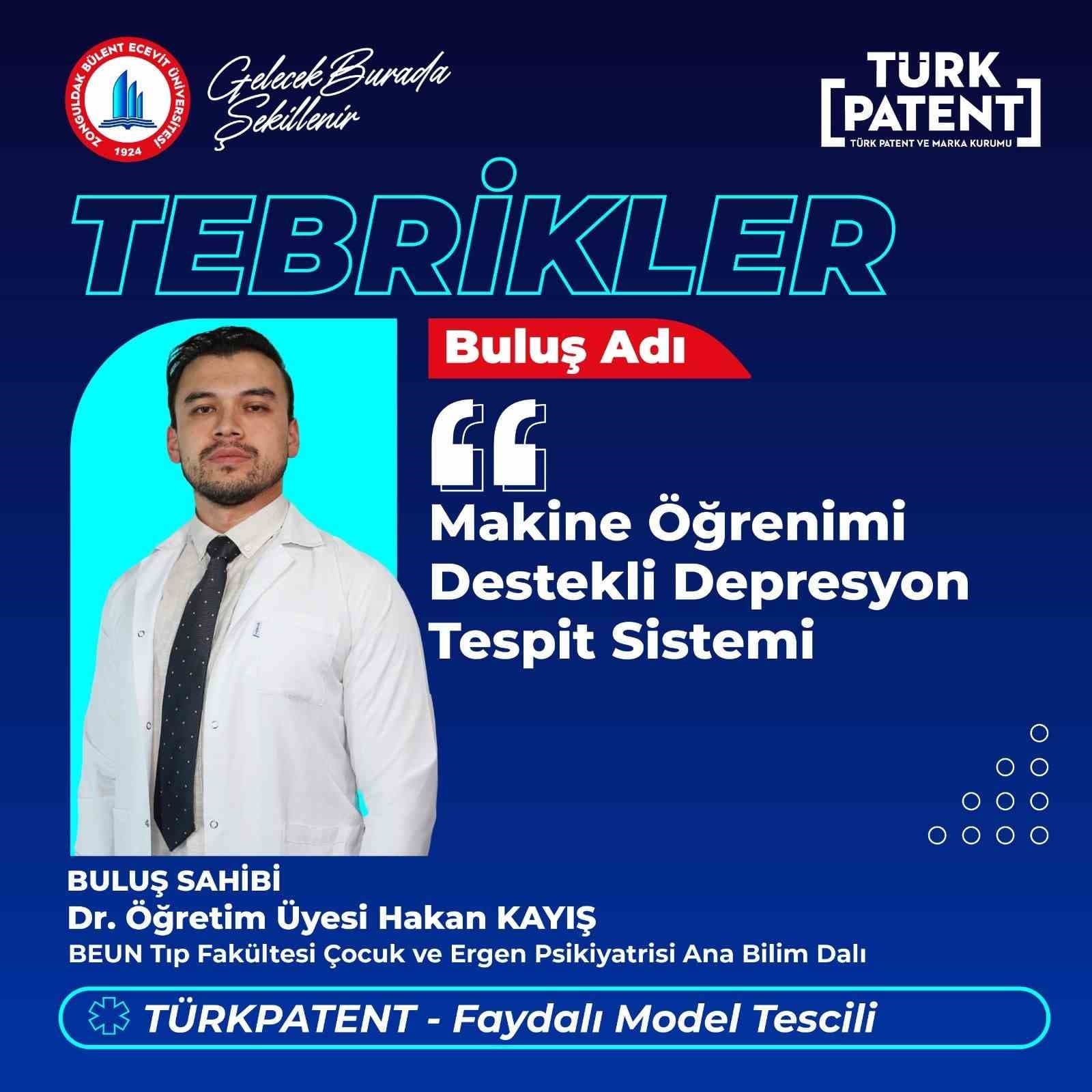BEUN akademisyenin geliştirdiği buluş TÜRKPATENT tarafından tescillendi