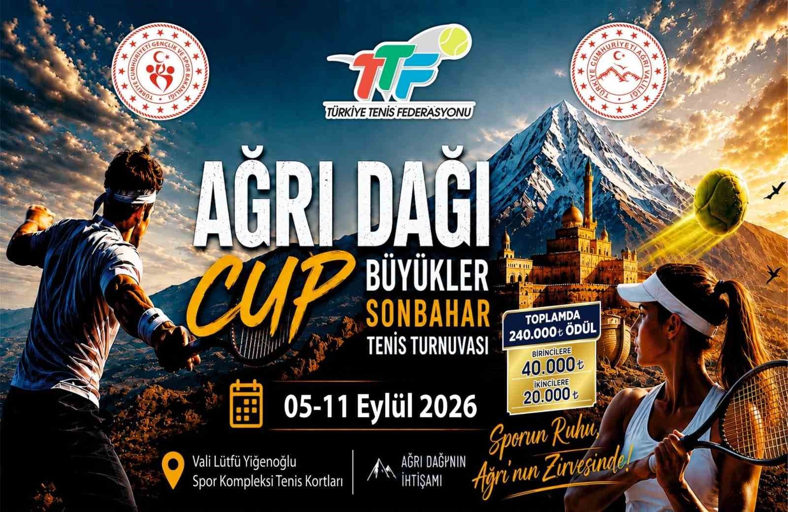 Ağrı’da tenis heyecanı başlıyor: 81 ilden 180 sporcu Ağrı Dağı Cup için geliyor