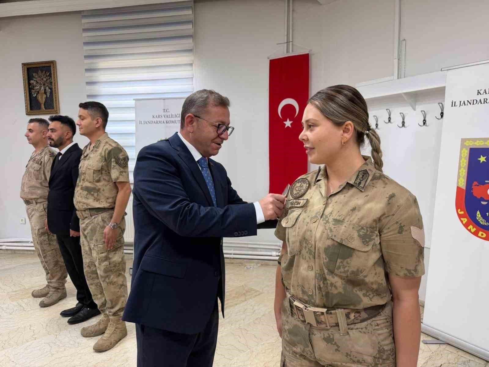 Kars’ta jandarma personeline rütbe terfi töreni